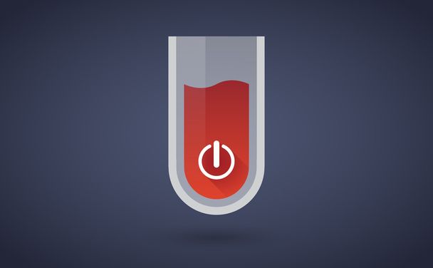 Red test tube icon with an off sign - Vector, Image