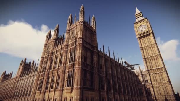 Airliner flying over The Palace of Westminster in London - Footage, Video