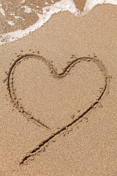 serce na plaży - Zdjęcie, obraz