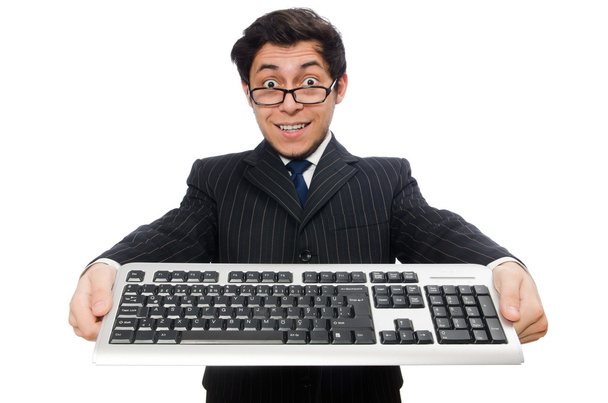 Jeune employé avec clavier
 - Photo, image