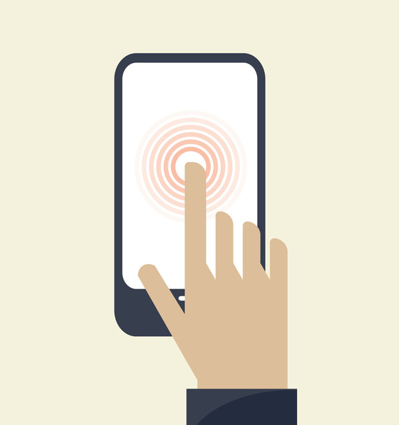 Touch screen smartphone icon - Vector, Image