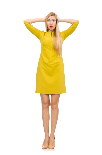 Pretty girl in yellow dress - Photo, Image
