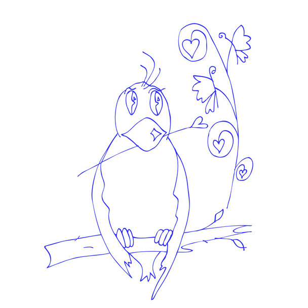 vogel doodles - Vector, afbeelding