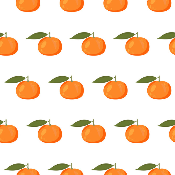 Симпатичная бесшовная картина с мандаринами
 - Вектор,изображение