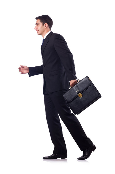 Бизнесмен в формальной одежде изолирован от белых
 - Фото, изображение