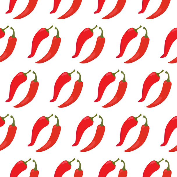 Naadloze patroon met rode chilipepertjes - Vector, afbeelding