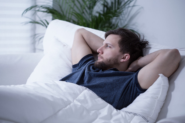 Man in bed - Fotoğraf, Görsel