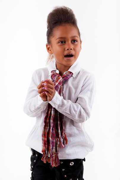 Cute little African Asian girl isolated on white background - Valokuva, kuva