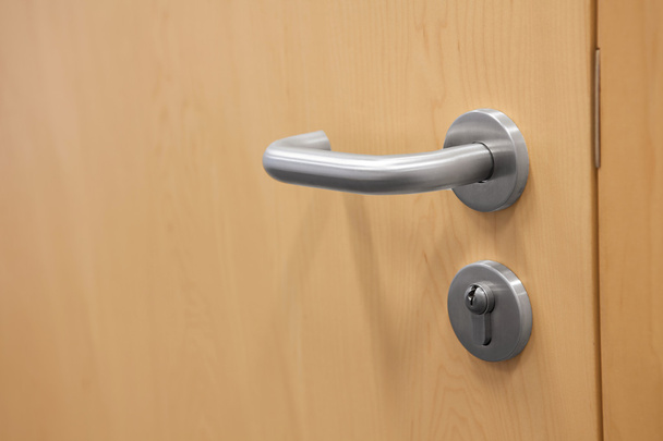 Closed door with doorknob - Fotoğraf, Görsel