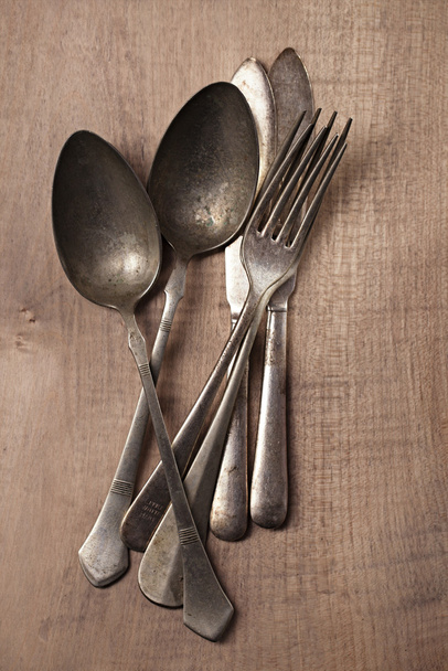 Vintage silver cutlery - Photo, Image