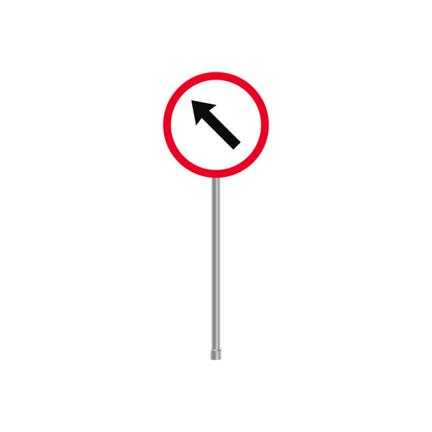 Diagonale gauche Tourner panneau de signalisation - Vecteur, image