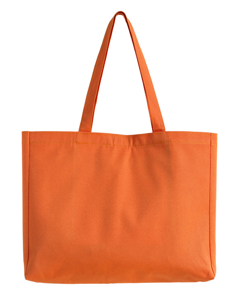 πορτοκαλί ύφασμα τσάντα που απομονώνονται σε λευκό με διαδρομή αποκοπής - Φωτογραφία, εικόνα