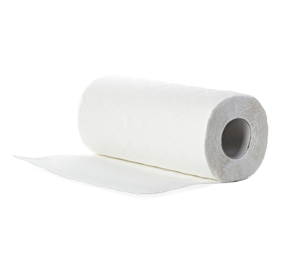 Рулон бумажного полотенца, изолированный на белом фоне
 - Фото, изображение