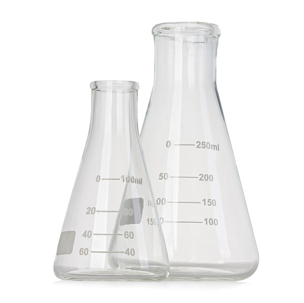 Test-tubes, flasks isolated on white - Photo, Image