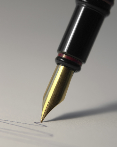 Golden fountain pen tip - Photo, Image