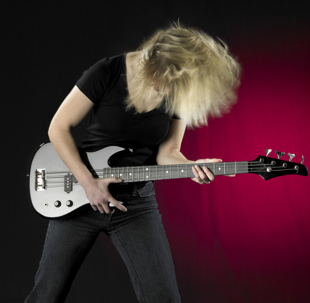 Playing bass guitar - Foto, Imagen
