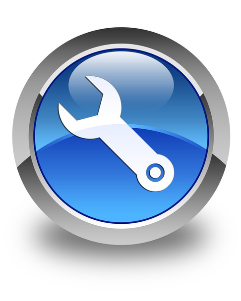 Klíč na ikonu lesklé modré kulaté tlačítko - Fotografie, Obrázek