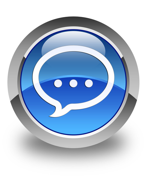 ícone de conversa brilhante botão redondo azul
 - Foto, Imagem