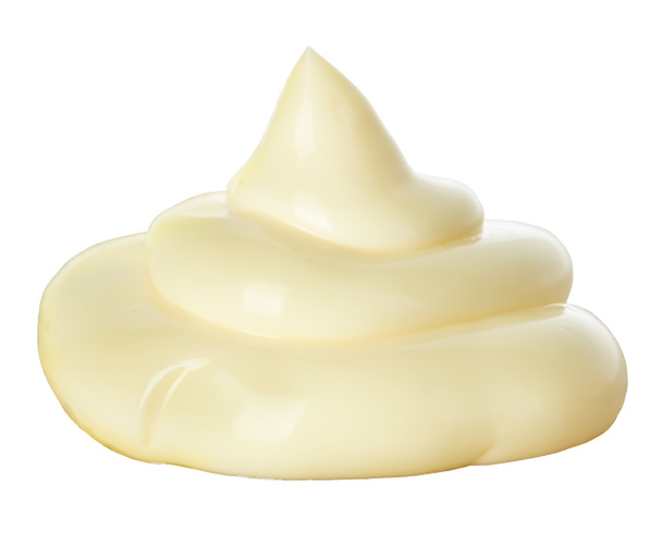 Handful of mayonnaise isolated on white background. - Photo, Image
