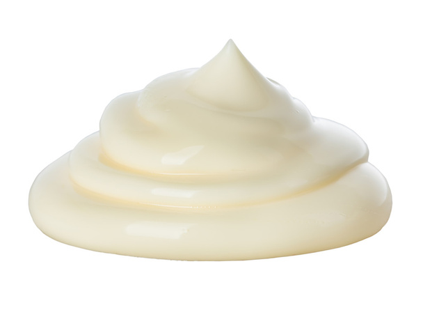 Handful of mayonnaise isolated on white background. - Photo, Image