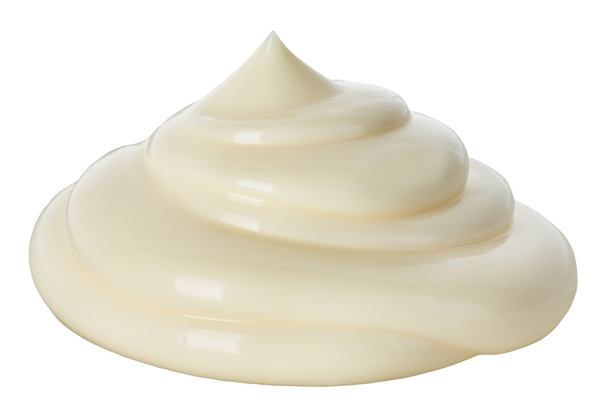 Poignée de mayonnaise isolée sur fond blanc
. - Photo, image