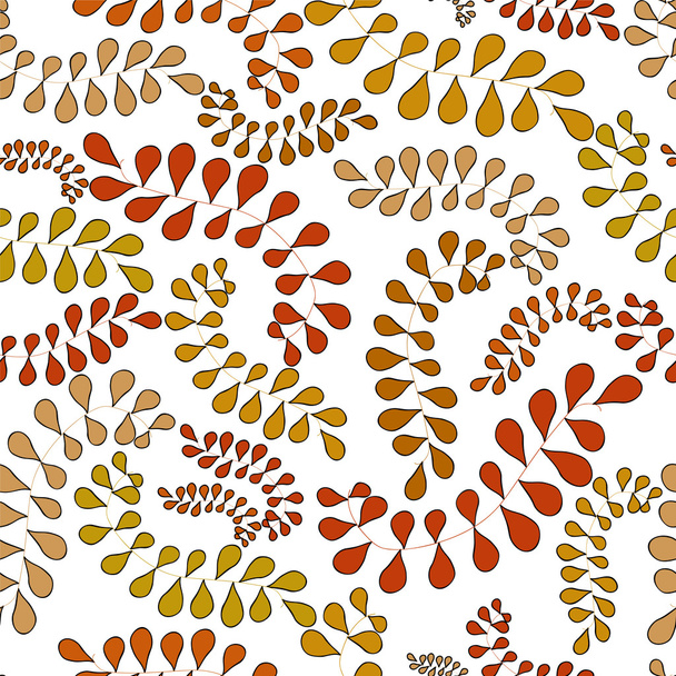 vector seamless texture with abstract leaf. ethnic seamless patt - ベクター画像