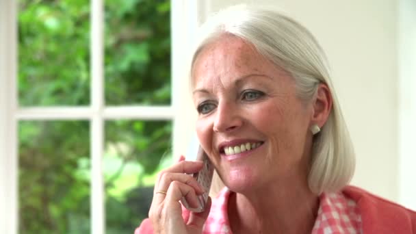 Middle Aged Woman talking On Phone - Felvétel, videó