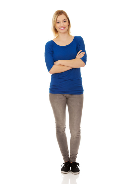 Young casual woman standing. - Photo, image
