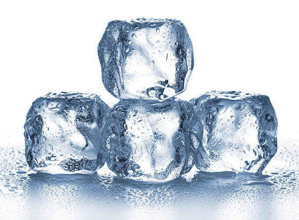 Ice cubes on white background. - Photo, Image
