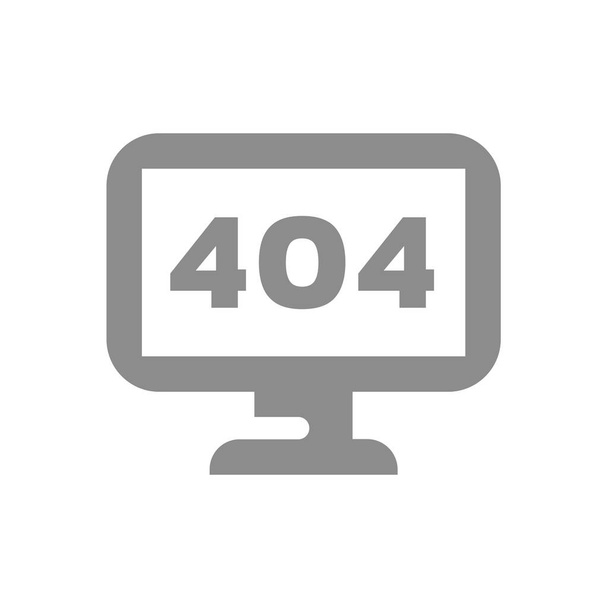 Moniteur d'ordinateur et erreur 404. Problème et message d'échec icône vectorielle. - Vecteur, image