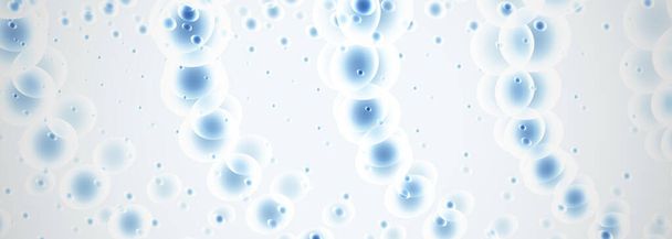 Абстрактный белый и синий светящиеся пузырьки фона с футуристическим и воздушным чувством, создавая спокойную композицию - Вектор,изображение
