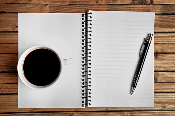 Notebook with coffee cup - Photo, Image