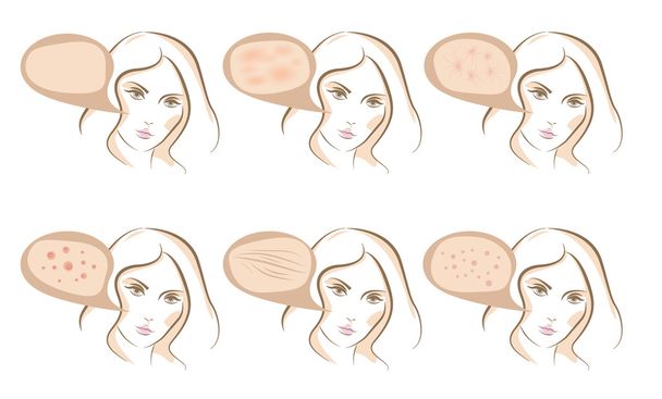 Face concept of anti aging procedures on skin - Vektor, obrázek