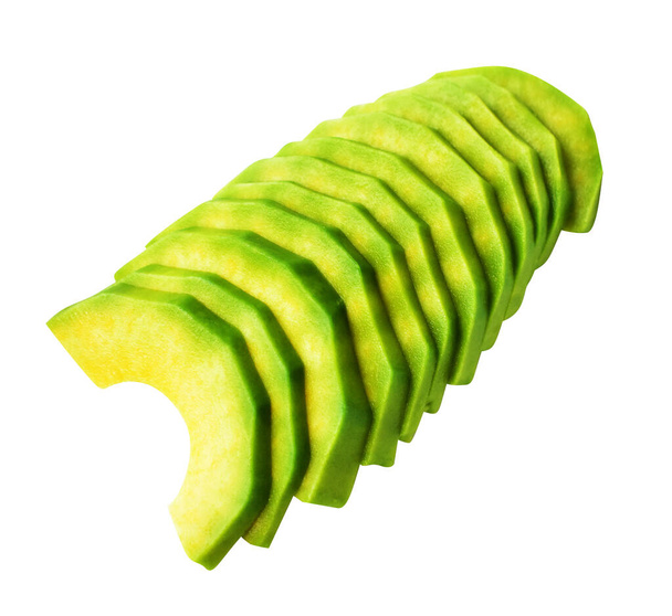 Avocado slice isolated with clipping path, no shadow in white background - Photo, Image