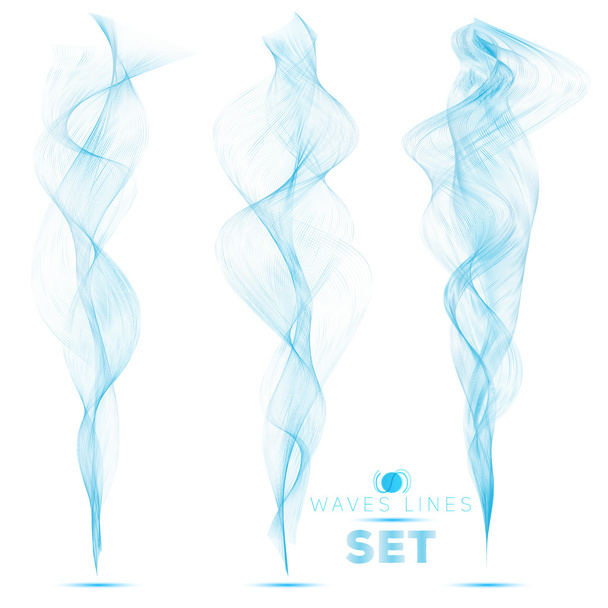 Gran conjunto hermoso mezcla ondas azules fondo abstracto vertical para plantilla de diseño
 - Vector, Imagen