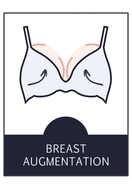 Breast Augmentation Reduction Surgery Icon, Breast Implant Procedure Line Art, Plastic Surgeon Clinic, Cosmetic Surgery Illustration  - Photo, Image