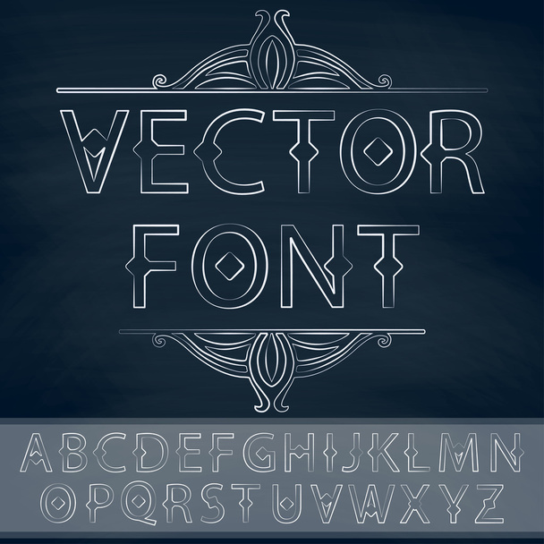 Vintage font with calligraphic design element. - Vector, Image