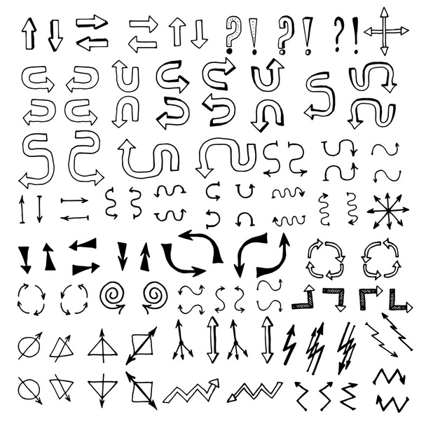flechas iconos por dibujo a mano
 - Vector, Imagen