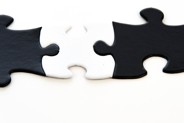 black and white puzzle pieces - Photo, Image
