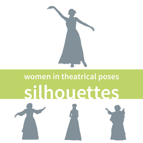 Kobiety w teatralnych pozach - Wektor, obraz