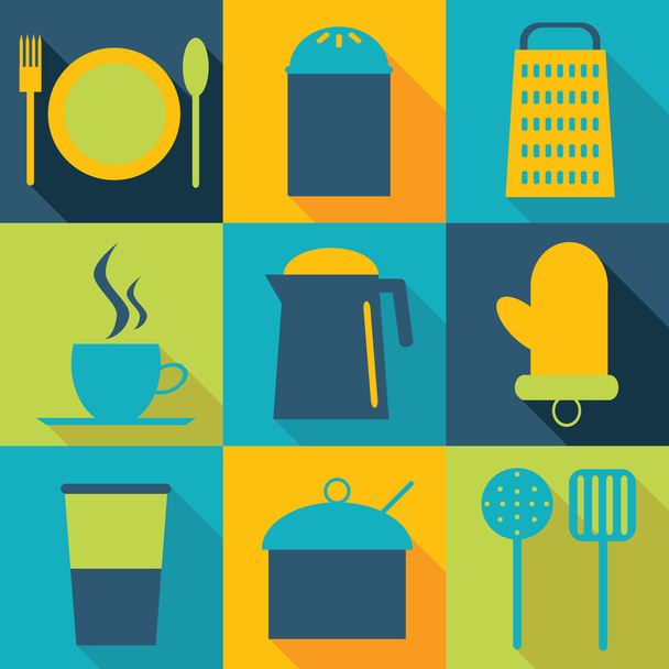 Набор икон "Посуда"
 - Вектор,изображение