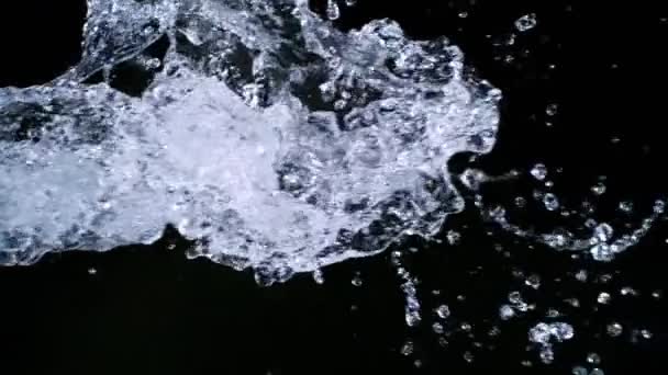 Super Slow Motion Shot of Pure Water Splash elszigetelt fekete háttér 1000fps. Fényképezte: High Speed Cinema Camera, 4k. - Felvétel, videó