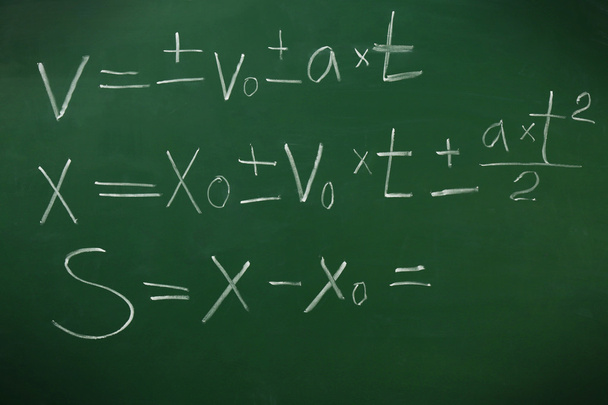 Physics formulas on blackboard background - Fotografie, Obrázek