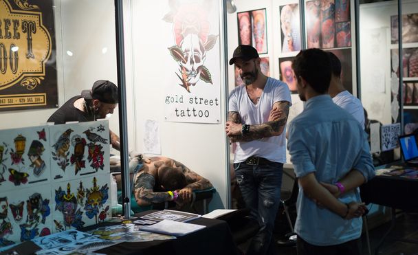 People at the Barcelona Tattoo Expo - Photo, image
