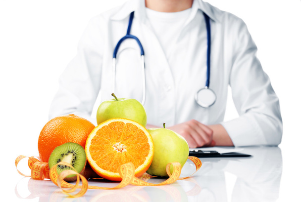Nutritionist doctor with fruits - Zdjęcie, obraz