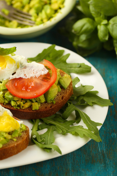 Sandwiches with egg, avocado and vegetables - Foto, Imagem