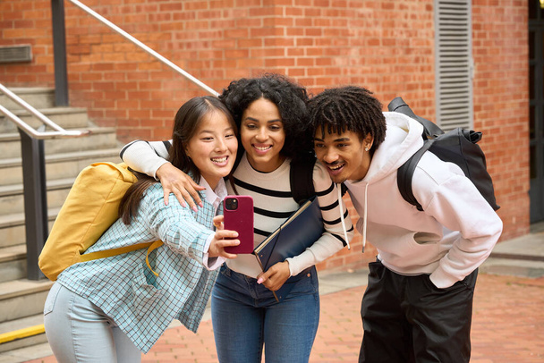 group of students taking selfie - Photo, Image