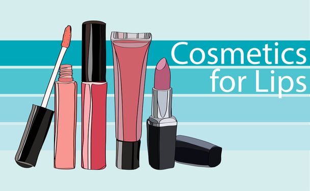 Series Cosmetics for Lips - Vector, Image