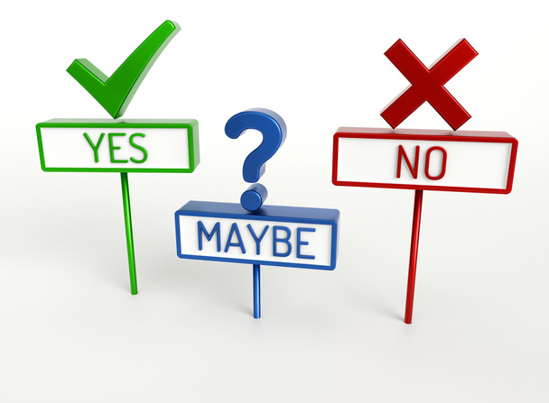 Yes No Maybe - High quality 3D Render - Photo, Image