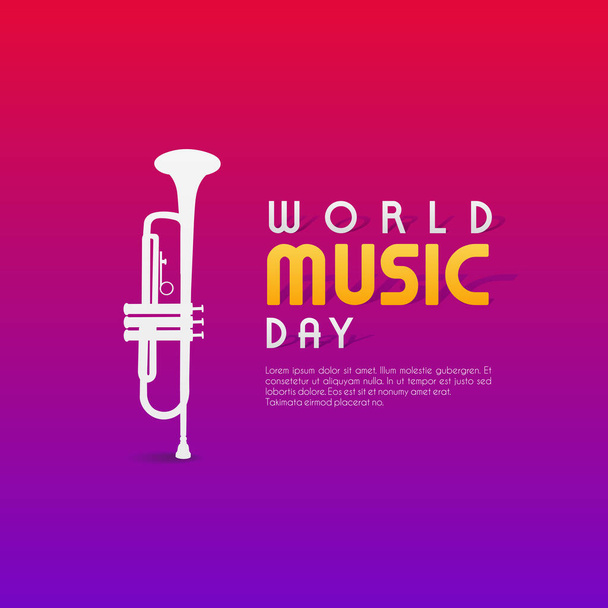 La grafica vettoriale della Giornata Mondiale della Musica è ottima per le celebrazioni della Giornata Mondiale della Musica, il design piatto, il design del volantino - Vettoriali, immagini